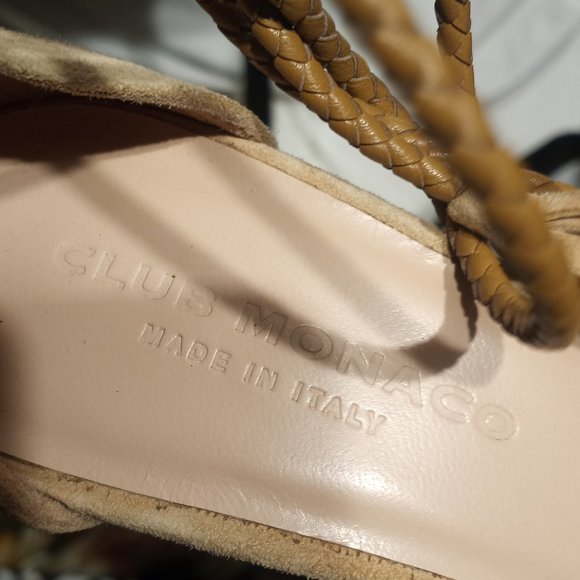 Club Monaco Womens Tan Striped Pointed Toe Stiletto Heels Si… - Picture 6 of 8